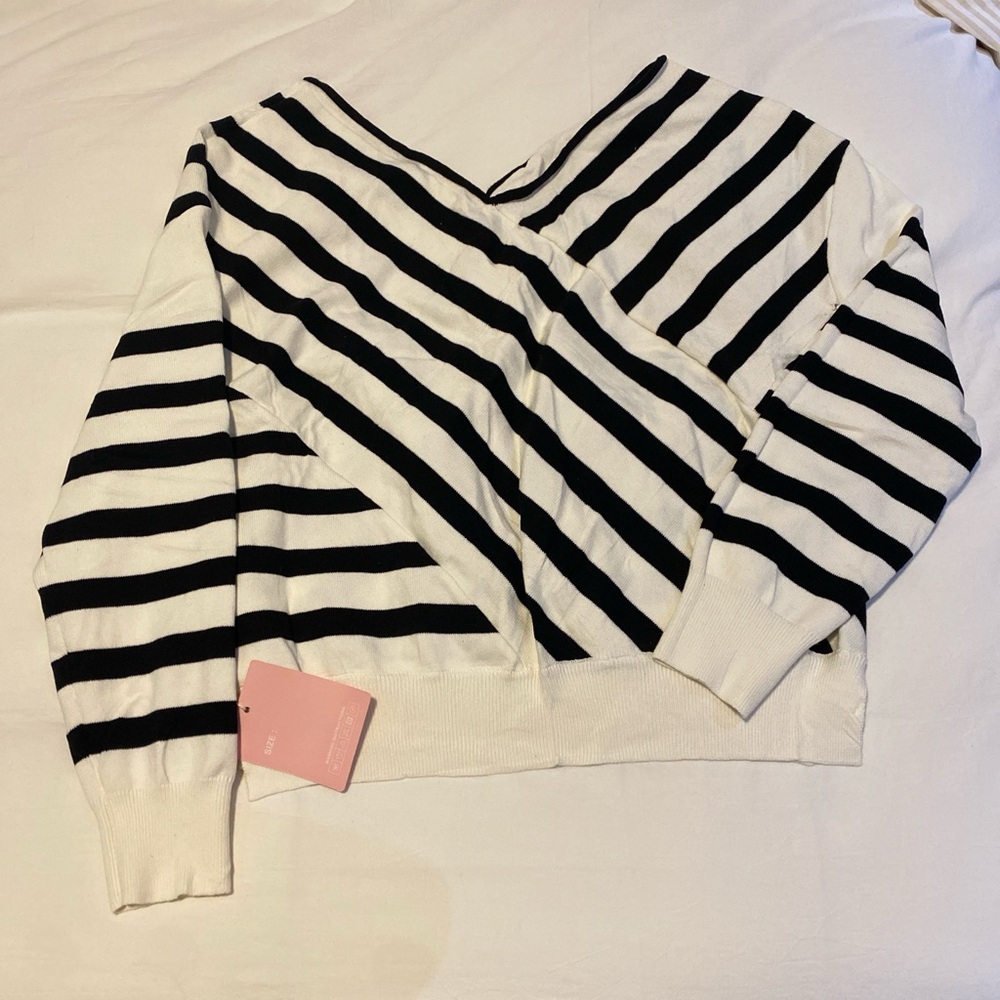 Black and White Striped Sweater